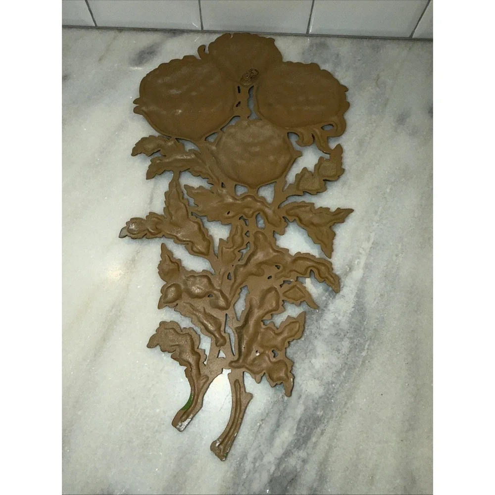 Vintage Chrysanthemum Wall Art Metal Syroco Dart‎ Burwood Large Yellow Flower
